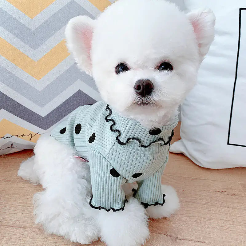 Polka Pup Turtleneck Tee