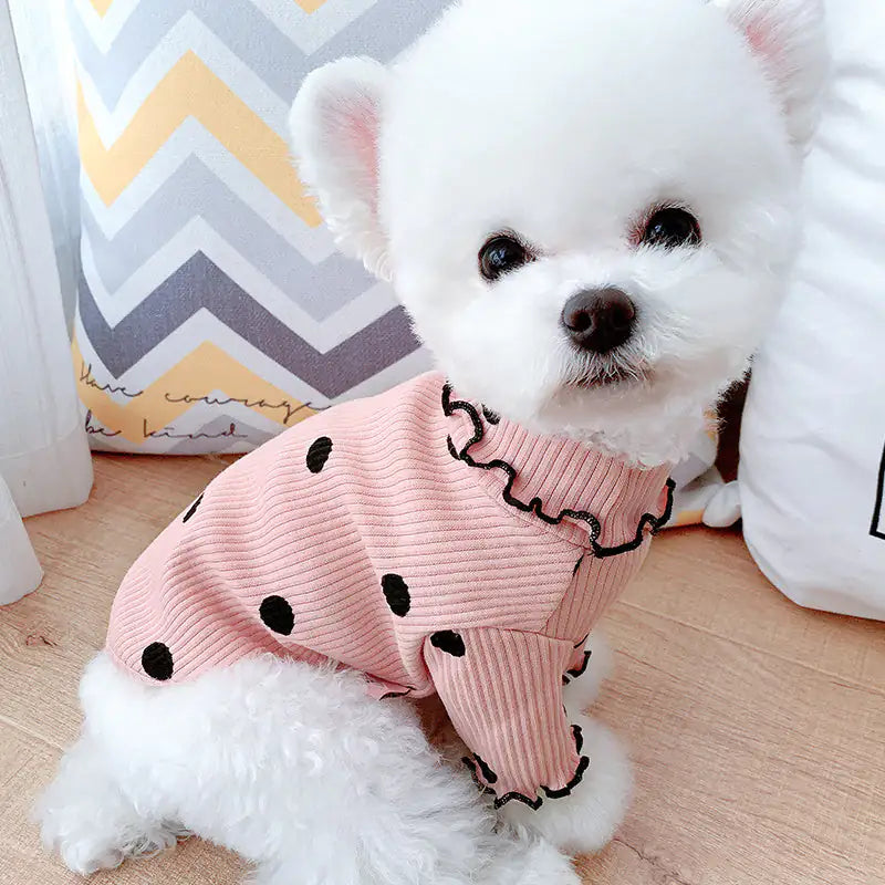 Polka Pup Turtleneck Tee