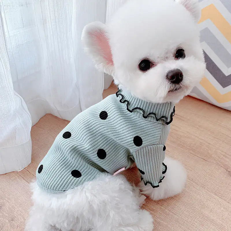 Polka Pup Turtleneck Tee